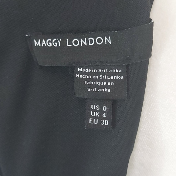 Maggy London Floral Fitted Flare Blue Dress 0 - Picture 11 of 14